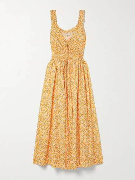 Doen Dresses & Skirts - Dôen Emmaretta Dress Yellow Floral EUC